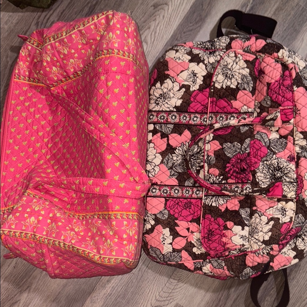 COPY - VERA BRADLEY 2 PC Floral Pink and Brown Women's Bag
